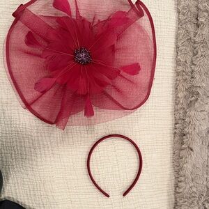Elegant Red Fascinator Headband